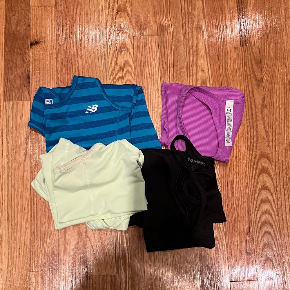 New Balance Blue and Teal Striped Top